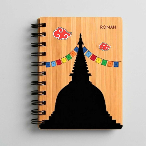 Spiritual Stupa & Akatsuki Aesthetic Personalized Wooden Diary