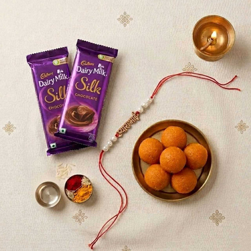 Chocolate, Laddu & Rakhi Gift For Brother DKG-1053