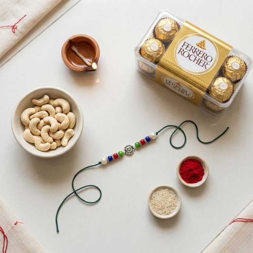 Traditional Rakhi Gift with Sweet Delight DKG-1056