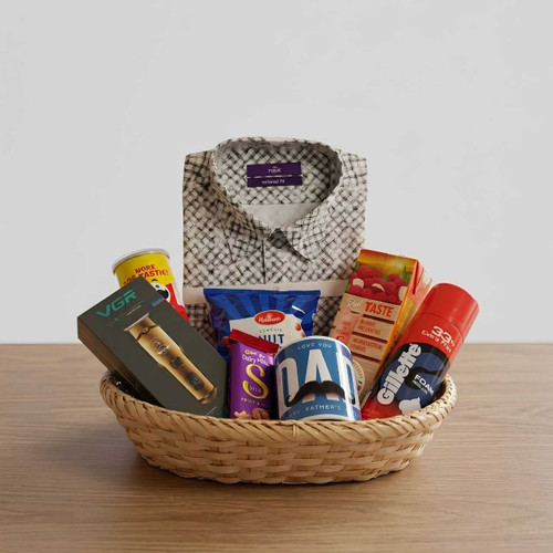 Father’s Day Grooming & Snack Gift Basket with Shirt (XL) JNK-7425