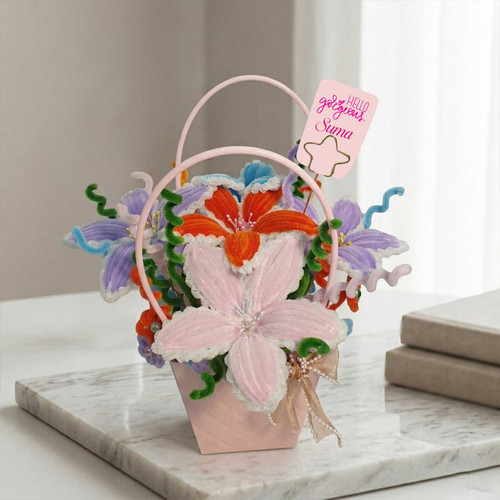 Hello Gorgeous Personalised Fuzzy Flowers With Greeting Card SK-3171