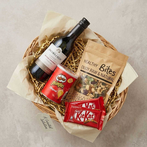 Celebration Snack & Wine Gift Hamper DKG-1091