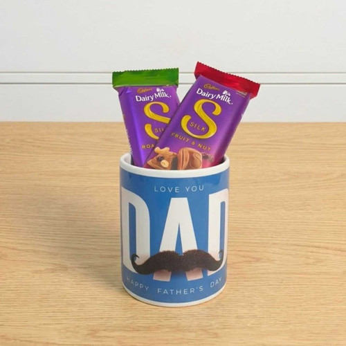 Love You Dad Mug Gift Set with Cadbury Silk Chocolates SK-3177