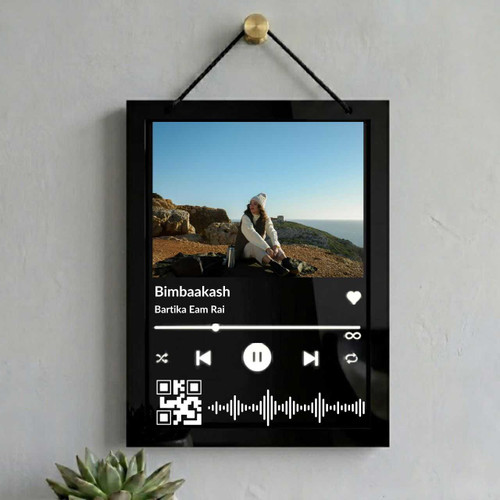 Personalized Black Acrylic Music & Photo Display Frame SK-3204
