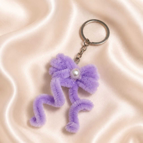 The Perfect Accessory: Soft Fuzzy Bow Keychain SK-3223