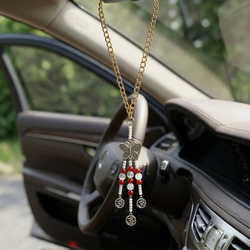 Butterfly & Om Hanging Car Charm for Positive Energy