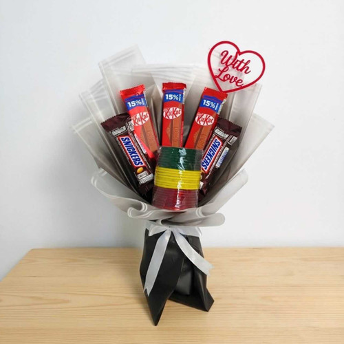 Traditional Charm with Colorful Chura & Sweet Treats Bouquet SK-3236