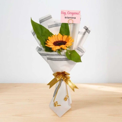 Sunflower Bouquet With Costume Card SK-3241