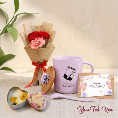 Birthday Blooms & Celebration Gift Hamper With Flower Bouquet SK-3284
