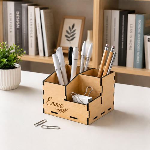 Personalized Wooden Desk Organizer