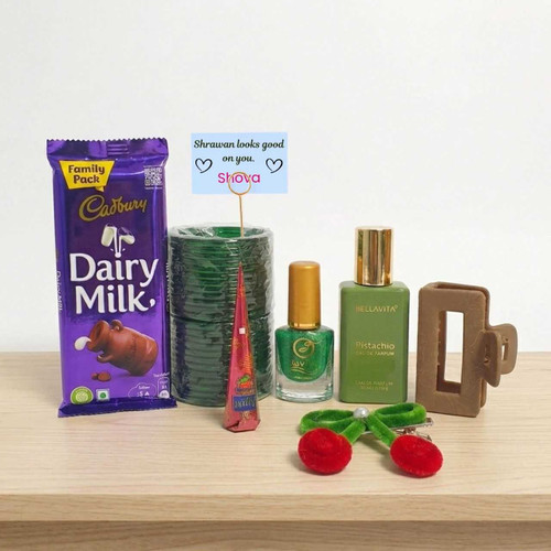 Shrawan Special Gift Set for Her with Custom Greeting Card SK-3306