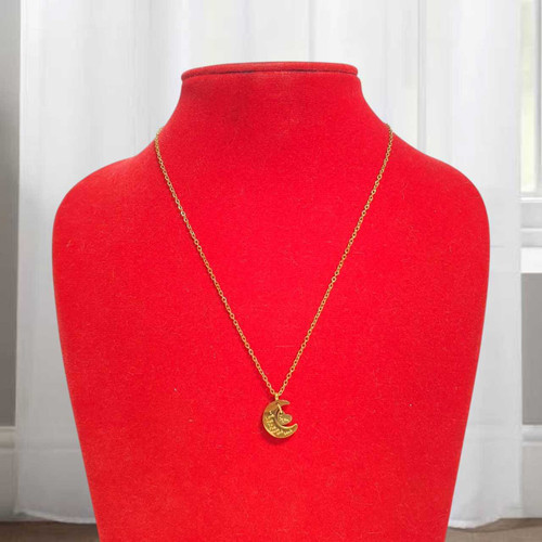 Love You to the Moon and Back Crescent Moon Necklace JL-142