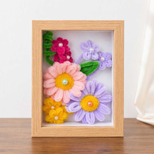 Handcrafted Fuzzy Flower With Frame DKG-1238