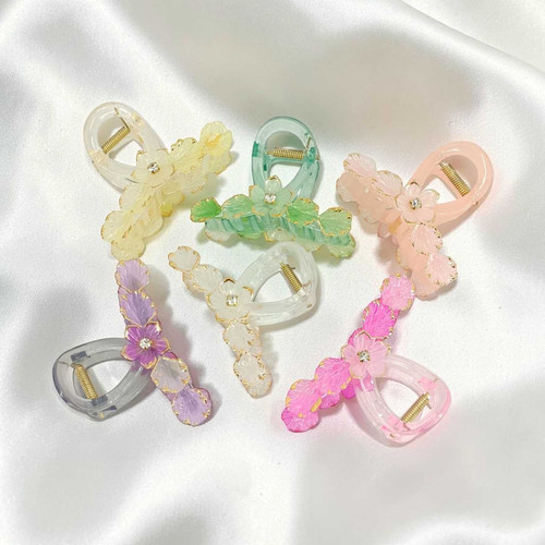 Floral Leaf Hair Claw Clip (Color May Vary) HC-329