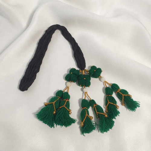 Green Floral Chulti Dhago with Black Thread CD-12