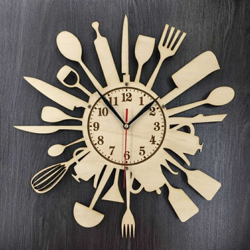 Kitchen Wooden Wall Clock Decor DKG-1273