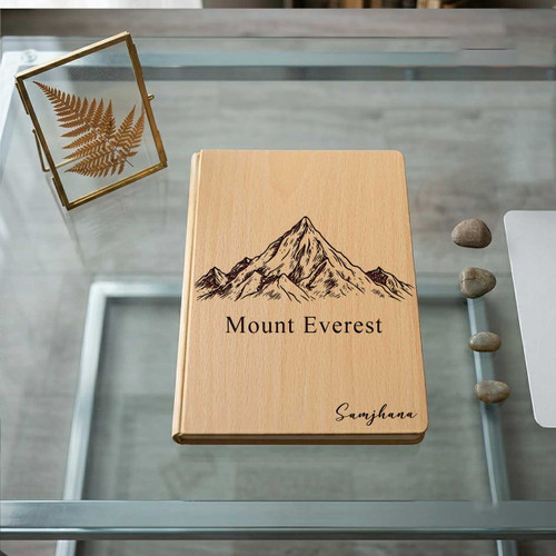 Personalized Mount Everest Wooden Notebook SK-3318