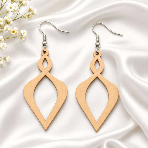 Stylish Pointed Wooden Earrings JR-479