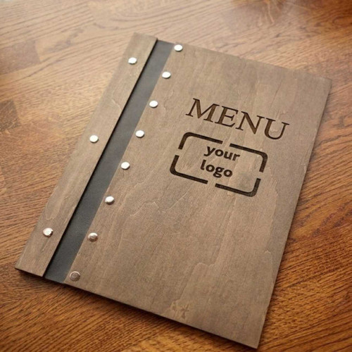 Custom Engraved Wooden Menu Cover DKG-1308