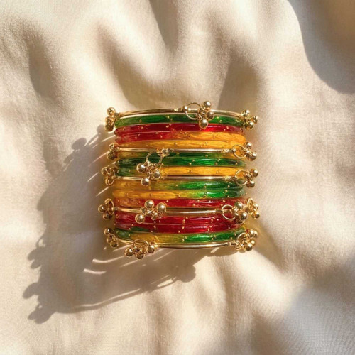 Vibrant Multicolored Jingle Bangle Set SK-3350