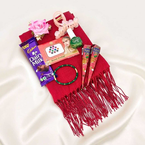 Shrawan Mehendi & Pashmina Shawl Gift Hamper SPM-847