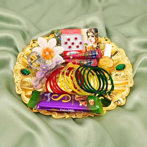 Women's Accessories Gift Tray with Bangles & Mehendi JNK-7578