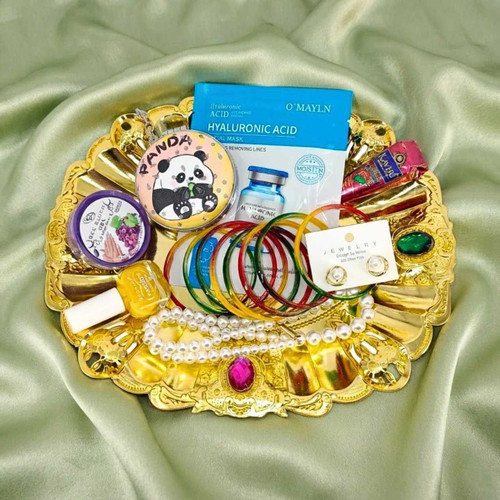 Pearl Mala, Mehendi ,Hydrating Mask & Bangles Gift Set DKG-1351