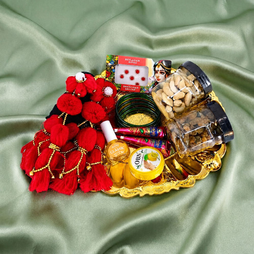 Shrawan Gift with Green Bala, Chulthi Dhago & Dry Nuts