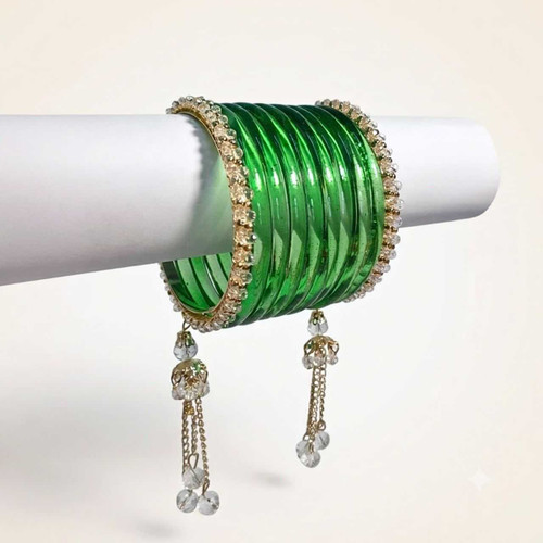 Festive Green & Cystal Bangles Set SPM-862