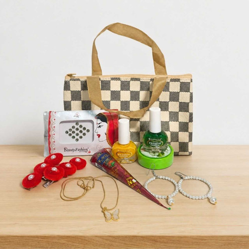 Mehendi, Hoop Earrings & Necklace Gift Set DKG-1385