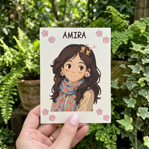Personalized Illustrated Card With Earing Gift Set DKG-1415