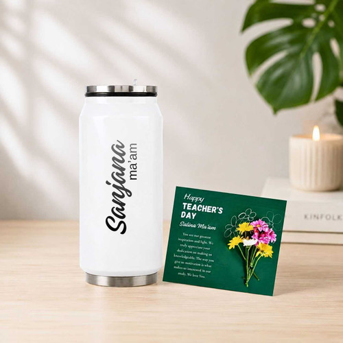 Personalized Teacher's Day Bottle & Card Gift Set DKG-1417