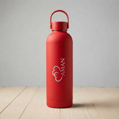 Personalized Name Engraved on Matte Red Bottle- 500ml PG1152