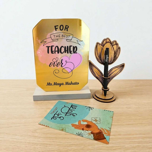 Wooden Board With Pen & Card Gift Set DKG-1447