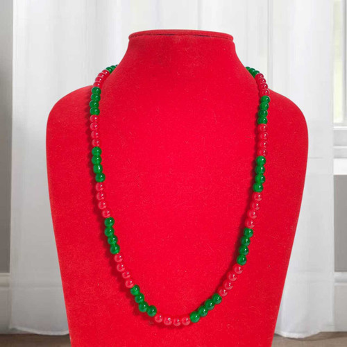 Red & Green Pote Beads Mala Pote-155