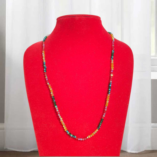 Red, Yellow & Green Crystal Pote Mala- 16.5" Pote-171