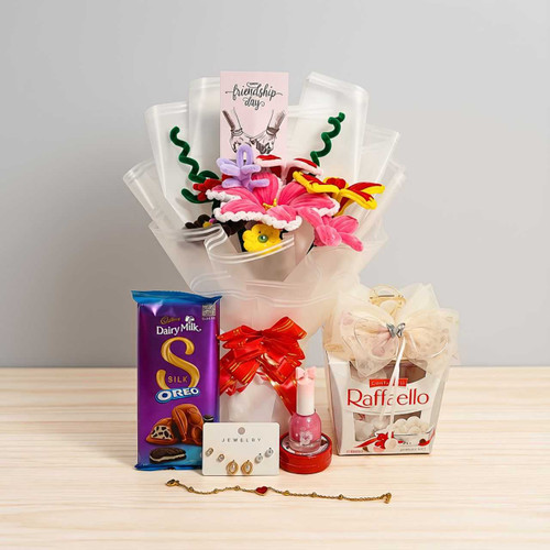 Personalized Bracelet & Fuzzy Bouquet Gift Set DKG-1483
