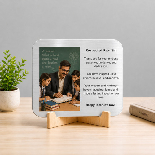 Personalised Teacher’s Day Photo & Message Plaque with Stand SPM-871
