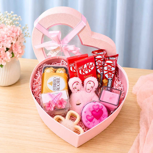 Bunny Keyring, Double-Sided Mirror & Chocolate Gift Set DKG-1521