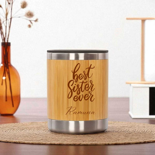 Best Sister Ever Personalized Bamboo Coffee Mug DKG-1580