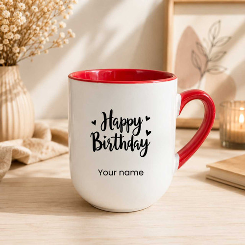 Name Printed Happy Birthday Mug JNK-7689
