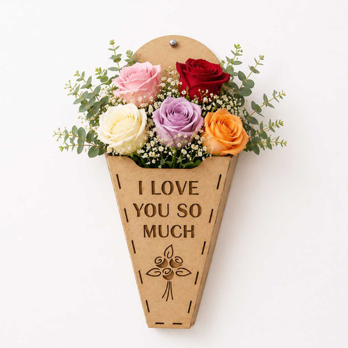 Wooden Floral Wall Holder(Flower In Not Included) WP-19