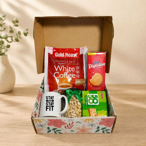 Coffee and Snacks Gift Box with Stay Fit Mug JNK-7713