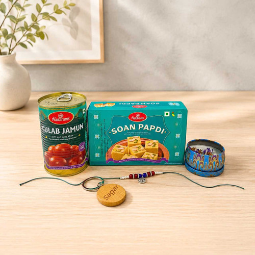 Keyring, Sweets & Rakhi Gift Set DKG-1607