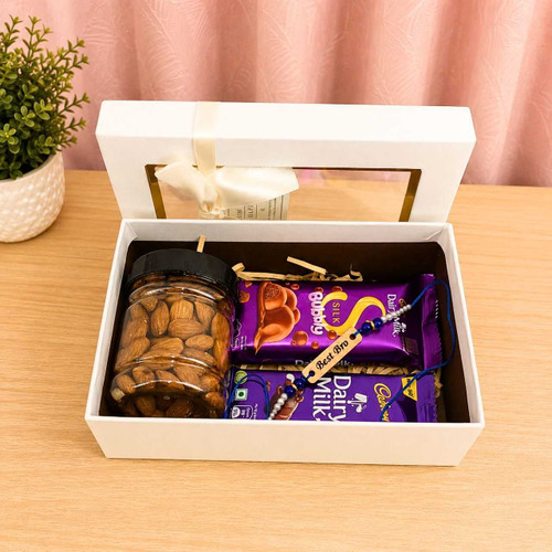 Rakhi Gift Combo with Chocolates & Almonds for Brother JNK-7726