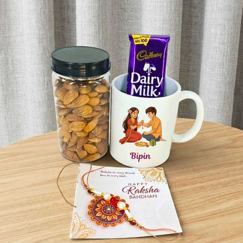 Personalized Raksha Bandhan Brother Gift Hamper With Mug SK-3410