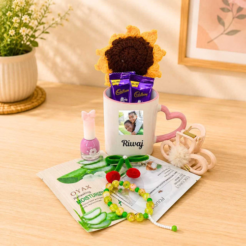 Personalized Photo Mug, Face Mask & Chocolate Gift Set SK-3421