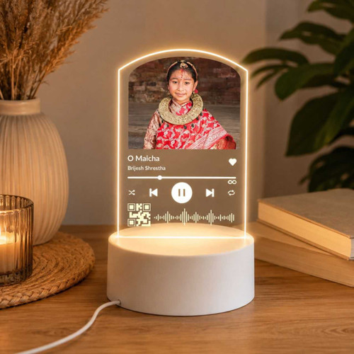 Personalised Acrylic Photo Music LED Lamp WP-37