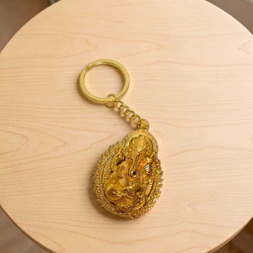 Golden Ganesh & Om Symbol Keychain KH-40