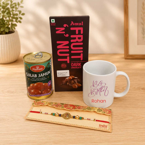 Mug, Sweets & Rakhi Gift Set DKG-1615